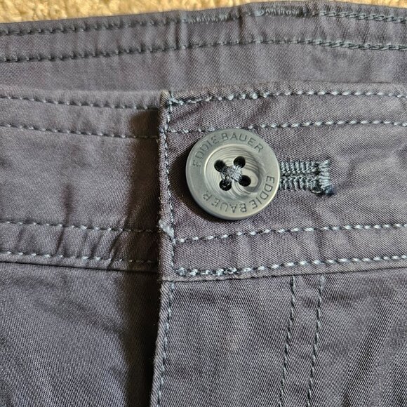 NWT Eddie Bauer Aspire Chino Womens Shorts SZ 10 Blue Slightly Curvy Hike Travel - Picture 4 of 10